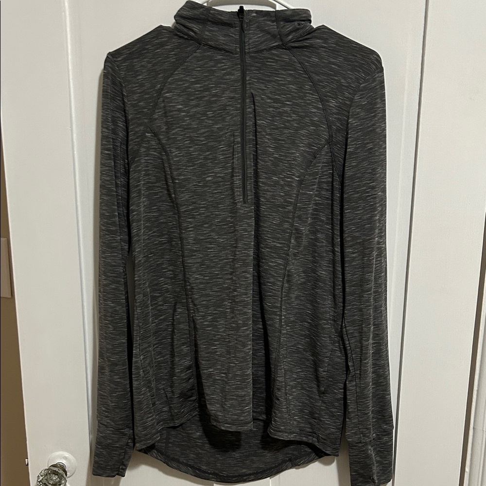 Gray Long-Sleeve Athletic Hoodie